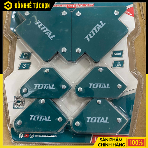 Bộ 6 Ke Nam Châm Hàn Total TAMWH6002 – Mini & 3 Inch, Giữ Góc Chuẩn | Hàng Chính Hãng, Có VAT