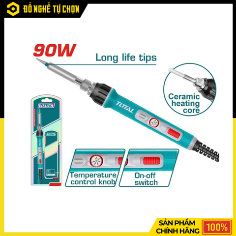Mỏ Hàn Chì Chỉnh Nhiệt 90W Total TET1608 Gia Nhiệt Nhanh Điều Chỉnh Nhiệt Độ Linh Hoạt – Hàng Chính Hãng, Có VAT