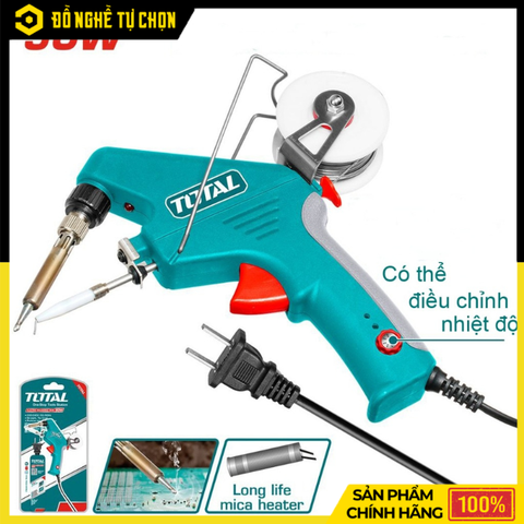 Mỏ Hàn Xung 90W Total TET160732 – Làm Nóng Siêu Nhanh 20 Giây – Điều Chỉnh Nhiệt Độ – Đầu Nhọn Chính Xác – Hàng Chính Hãng Có VAT