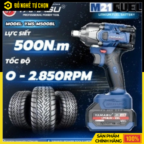 [THÂN] Máy Siết Bu Lông Pin 21V Yamasu YMS-M500BL Lực Siết 500N Brushless | Hàng Chính Hãng, Có VAT