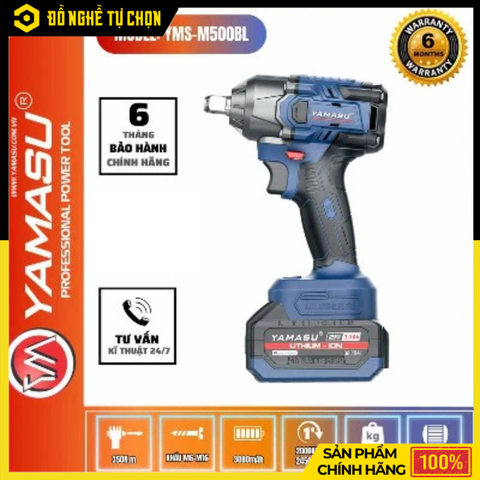 [THÂN] Máy Siết Bu Lông Pin 21V Yamasu YMS-M500BL Lực Siết 500N Brushless | Hàng Chính Hãng, Có VAT
