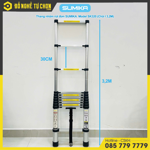 Thang Nhôm Rút Đơn 3.2m Sumika SK320