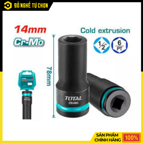Đầu Tuýp Tác Động Sâu 1/2 Inch 14mm Total THDIS12142L – Hàng Chính Hãng, Có VAT