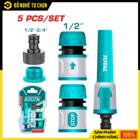 Bộ 5 Khớp Nối Dùng Cho Máy Xịt Rửa Total THHCS05122 – Kết Nối Nhanh, Bền Bỉ, Dễ Sử Dụng | Hàng Chính Hãng, Có VAT