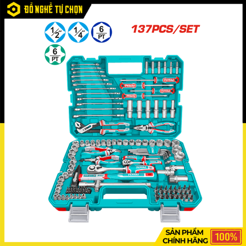 Bộ dụng cụ sửa chữa 137 chi tiết Total THKTHP21376 đa năng | Hàng Chính Hãng, Có VAT