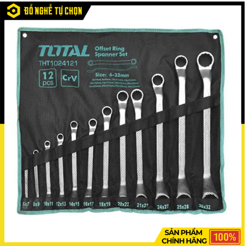 Bộ Cờ Lê Hai Đầu Vòng 12 Chi Tiết Total THT1024121 – Đa Kích Thước, Chắc Chắn, Chuyên Dụng Cơ Khí | Hàng Chính Hãng, Có VAT