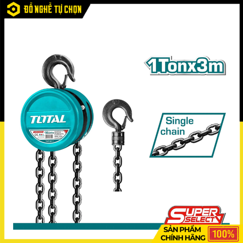 Ba Lăng Xích Total THT1611 Tải Trọng 1 Tấn Nâng Hạ Hàng Hóa An Toàn, Bền Bỉ Cho Công Trình Và Nhà Xưởng | Hàng Chính Hãng, Có VAT