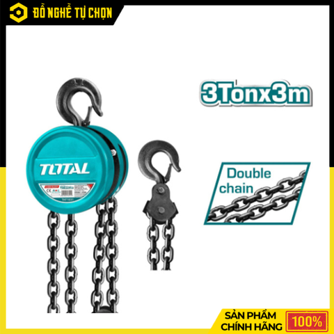 Ba Lăng Xích Total THT1631 Tải Trọng 3 Tấn Nâng Hạ Hàng Hóa Nặng An Toàn, Bền Bỉ Cho Nhà Xưởng Và Công Trình | Hàng Chính Hãng, Có VAT