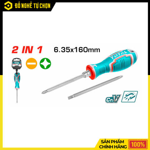 Tua Vít 2 Đầu Total THT250206 6.35x160mm – Đảo Đầu Nhanh, Thép CR-V Bền Bỉ, Đa Năng Tiện Lợi | Hàng Chính Hãng, Có VAT