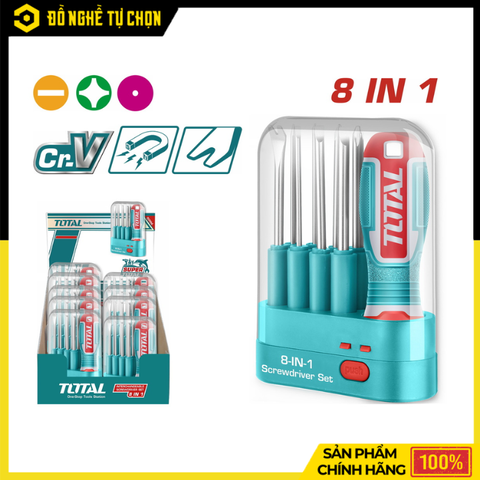 Bộ Đầu Tuốc Nơ Vít 9 Chi Tiết Total THT250906 Thép S2 Cao Cấp, Đa Dạng Đầu Vít Cho Mọi Công Việc | Hàng Chính Hãng, Có VAT
