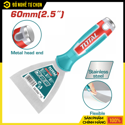 Xẻng Trát Sủi Hồ 60mm Total THT83606 – Lưỡi Thép Cứng, Cạo Sạch Nhanh, Bền Bỉ Chuyên Dụng | Hàng Chính Hãng, Có VAT