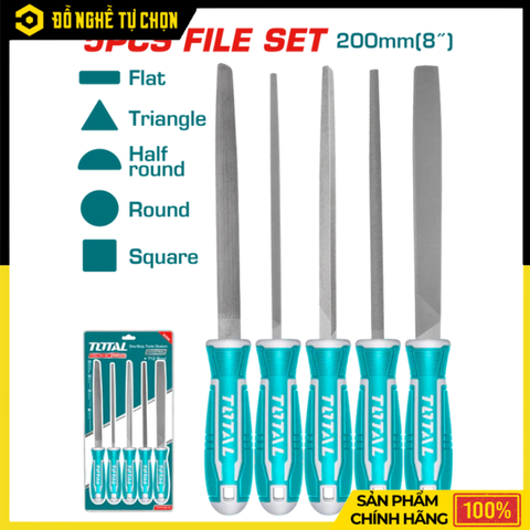 Bộ Giũa Sắt 5 Chi Tiết Total THT918516 200mm | Hàng Chính Hãng, Có VAT