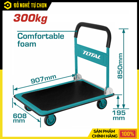 Xe Đẩy Hàng Gập Gọn 300kg Total THTHP13002 – Chắc Chắn, Linh Hoạt | Hàng Chính Hãng, Có VAT