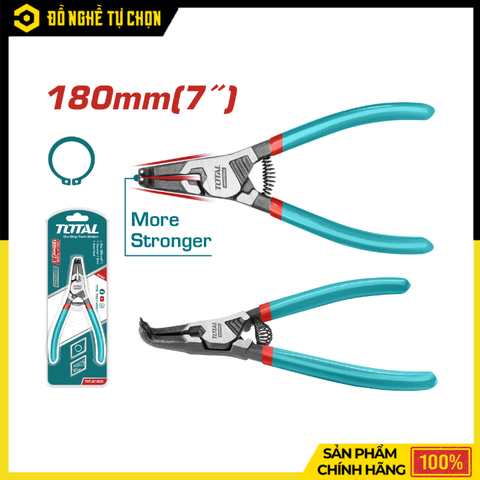 Kềm Mở Phe Ngoài Đầu Cong Total THTJ21802 180mm Chuyên Dụng, Thao Tác Dễ Dàng Ở Vị Trí Khó Tiếp Cận | Hàng Chính Hãng, Có VAT