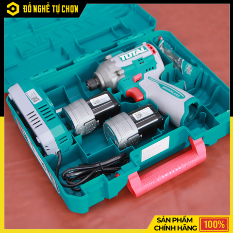 Máy Vặn Vít Dùng Pin 16V Total TIRLI16178 – Không Chổi Than – Mô-Men 170Nm – 2 Pin 2.0Ah & Sạc Nhanh – Hàng Chính Hãng Có VAT