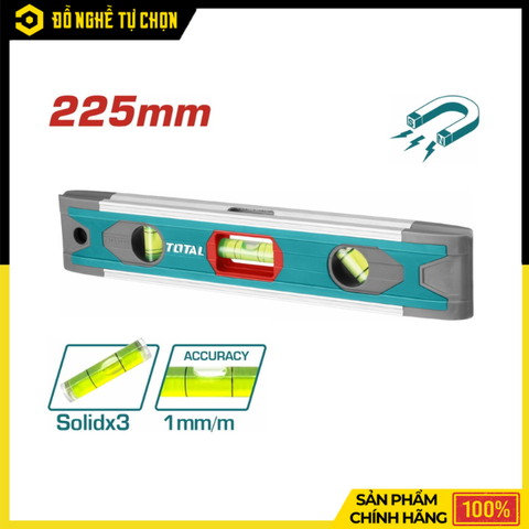 Thước Thủy Mini 225mm Có Từ Total TMT2235 – Nhỏ Gọn, Đo Chuẩn Xác | Hàng Chính Hãng, Có VAT