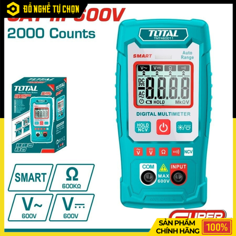 Đồng Hồ Đo Điện Vạn Năng Total TMT460011 – Đo Chính Xác, Hiển Thị Rõ Nét, Dễ Sử Dụng | Hàng Chính Hãng, Có VAT