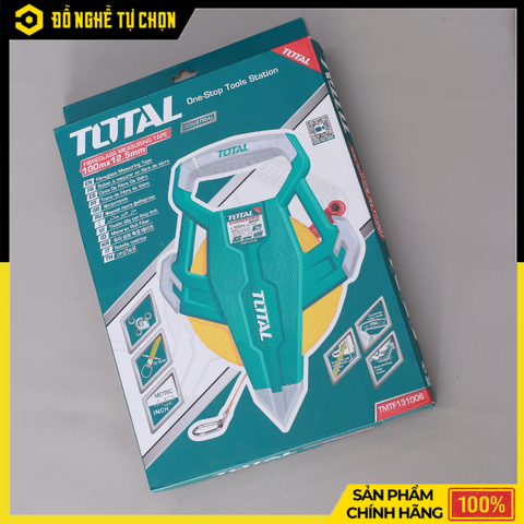 Thước Dây Sợi Thủy Tinh Total TMTF131006 – 100m x 12.5mm – Hệ Mét & Inch – Hàng Chính Hãng Có VAT