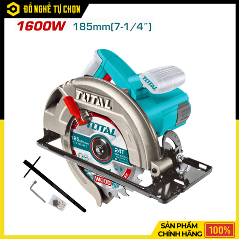Máy Cưa Đĩa Tròn 185mm Total TS1161856 – Công Suất 1600W, Cắt Mạnh Mẽ, Chính Xác | Hàng Chính Hãng, Có VAT