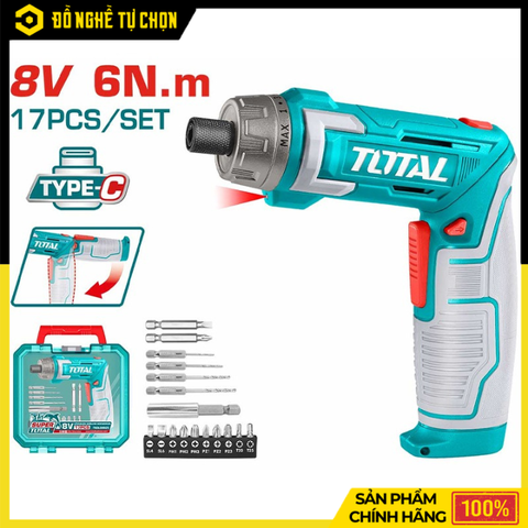 Máy siết vít cầm tay dùng pin Lithium-ion - Hiệu Total - Model: TSDLI08025 - 8V
