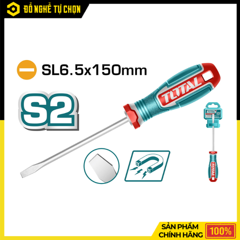 Tua Vít Dẹp Total TSDSL6150 SL6.5x150mm Thép Cr-V Cao Cấp, Chịu Lực Tốt, Bền Bỉ Theo Thời Gian | Hàng Chính Hãng, Có VAT