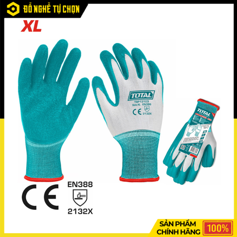 Găng Tay Cao Su Size XL Total TSP13103 – Tăng Độ Bám, Bảo Vệ Tay Khi Lao Động | Hàng Chính Hãng, Có VAT