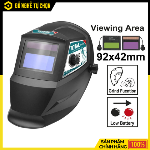 Mặt Nạ Hàn Tự Động Tối Total TSP9306 DIN 9-13, Bảo Vệ UV/IR DIN16, Tự Động Cảm Biến Hồ Quang | Hàng Chính Hãng, Có VAT