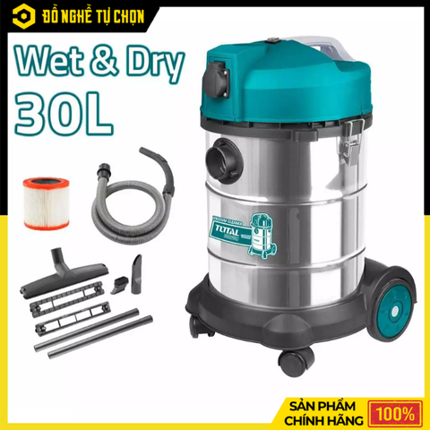 Máy Hút Bụi 1400W Total TVC14301 – Dung Tích 30L, Hút Khô & Ướt Đa Năng – Hàng Chính Hãng, Có VAT