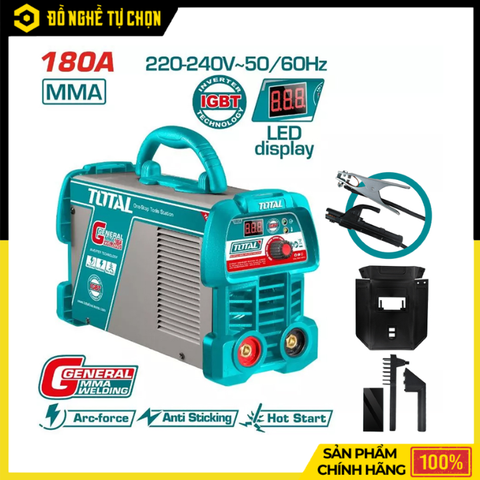 MÁY HÀN ĐIỆN TỬ INVERTER MMA 180A/89V TOTAL TW218059 – CÔNG NGHỆ IGBT MẠNH MẼ, HÀN MƯỢT, KHÔNG DÍNH QUE