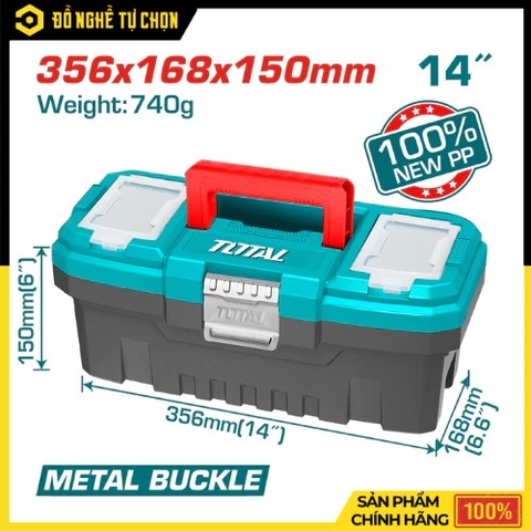 Hộp Đựng Dụng Cụ Đa Năng Nhựa PP Có Khóa Kim Loại Hiệu Total TPBX0142 – Gọn Nhẹ, Bền Bỉ, Tiện Lợi Hàng Chính Hãng, Có VAT