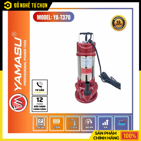 Máy Bơm Thả Chìm Inox 304 Yamasu YA-IN370 – Chuyên Đẩy Cao, Đẩy Xa Tưới Béc Hiệu Quả, Bền Bỉ Chống Gỉ Sét | Hàng Chính Hãng, Có VAT