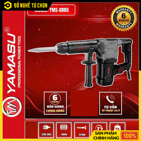 Máy Đục Bê Tông 2200W Yamasu YMS-0885 – Lực Đục Mạnh, Chống Rung | Hàng Chính Hãng, Có VAT