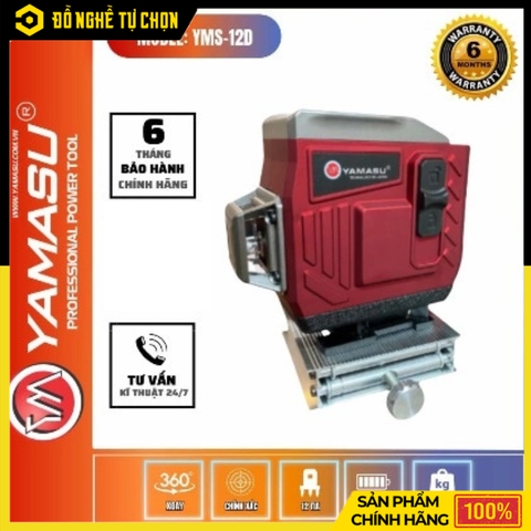 Máy Cân Bằng Laser 12 Tia Xanh Yamasu YMS-12D 360° | Hàng Chính Hãng, Có VAT