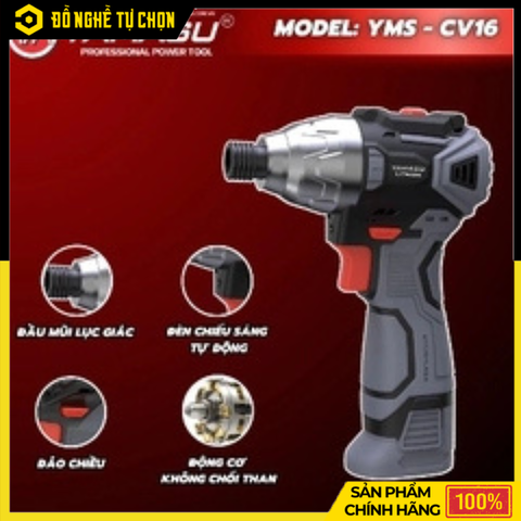 Máy Siết Vít Pin 16.8V Yamasu YMS-CV16 Brushless Lực Siết 160N Mạnh Mẽ | Hàng Chính Hãng, Có VAT