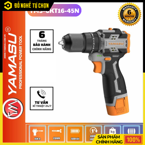Máy Khoan Pin 16V Yamasu YMS-GKT16-45N 55Nm Không Chổi Than | Hàng Chính Hãng, Có VAT