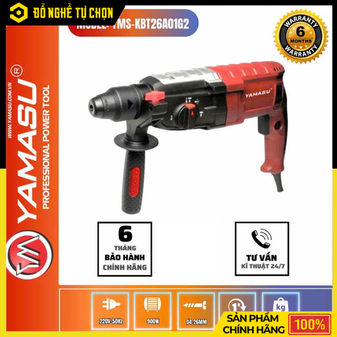 Máy Khoan Bê Tông Đảo Chiều Yamasu YMS-KBT26A01G2 800W 3 Chức Năng Khoan Đục Mạnh Mẽ – Hàng Chính Hãng, Có VAT