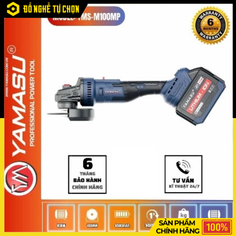 Máy Mài Dùng Pin 21V 100MM Yamasu YMS-M100MP – Động Cơ Không Chổi Than – Tốc Độ 9400 Vòng/Phút – Hàng Chính Hãng Có VAT
