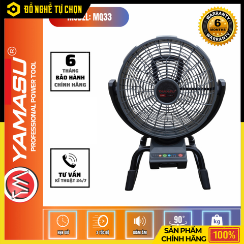 [THÂN] Quạt Tích Điện Yamasu MQ33 Gió Mạnh Đa Năng (Kèm 1 Sạc Điện) | Hàng Chính Hãng, Có VAT