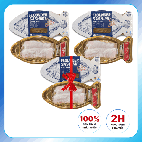 [MUA 2 TẶNG 1] Cá Bơn Sashimi Cao Cấp (Eat Clean) Ngọt Thịt, Mềm Dai Hàn Quốc 354gram/ góiram