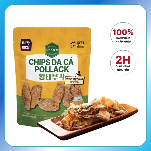 Chips Da Cá Pollack Vị Bơ Mật Ong Hàn Quốc 50gram