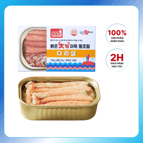 Thịt Càng Cua Tuyết Đỏ Tươi Ngon Đóng Hộp Tiện Lợi, Chế Biến Nhiều Món Ngon