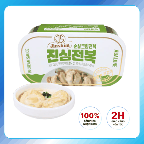 Bào Ngư Sốt Kem Đóng Hộp Hàn Quốc Cao Cấp Tiện Lợi (Hộp 3 Con) 100g