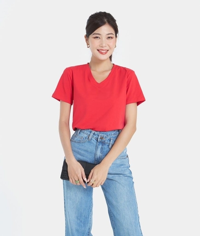 ÁO THUN TRƠN MÀU CỔ TIM FORM FIT