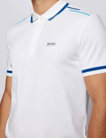 Polo nam Trắng kẻ xanh