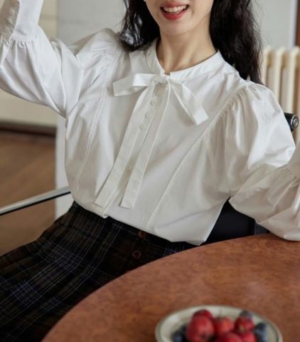 Áo nơ nhỏ Trắng