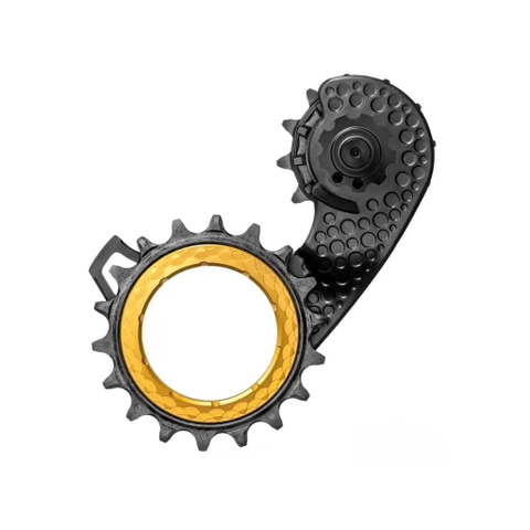 AbsoluteBlack Carbon Ceramic Hollow Cage Derailleur Pulley | Shimano - Gold
