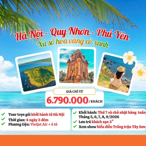 Tour Hà Nội Quy Nhơn Phú Yên 4N3Đ – Kỳ Co Eo Gió