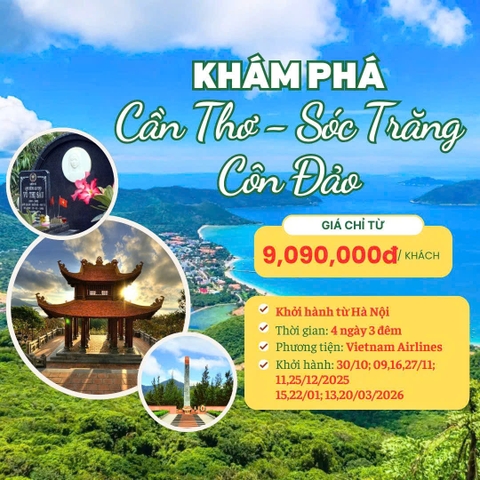 Tour Hà Nội – Côn Đảo 4N3Đ | Trải Nghiệm Tâm Linh – Nghỉ Dưỡng Biển Xanh 2025