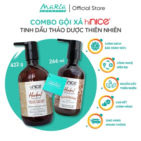 Bộ đôi gội xả hiNice tinh dầu Thảo Dược thiên nhiên  (422g+266ml)x20 bộ