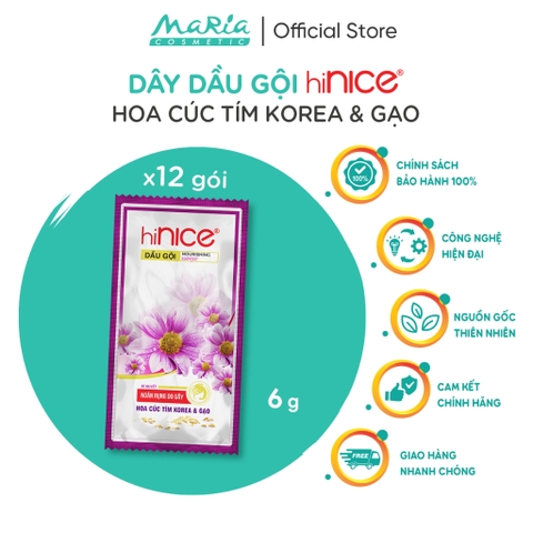Dây Dầu Gội hiNICE Hoa Cúc Tím & Gạo ngăn rụng do gãy (6g)